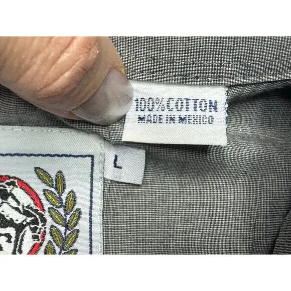 Cinch Men's Long Sleeve Black Red Western Plaid Button Up Shirt - Size L - Picture 5 of 5